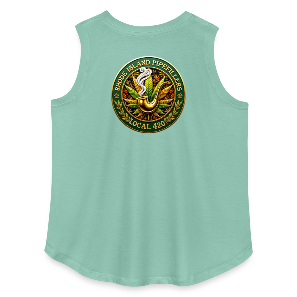 RHODE ISLAND PIPEFILLERS LOCAL 420 F/B DESIGNS Women's Curvy Relaxed Tank Top - saltwater
