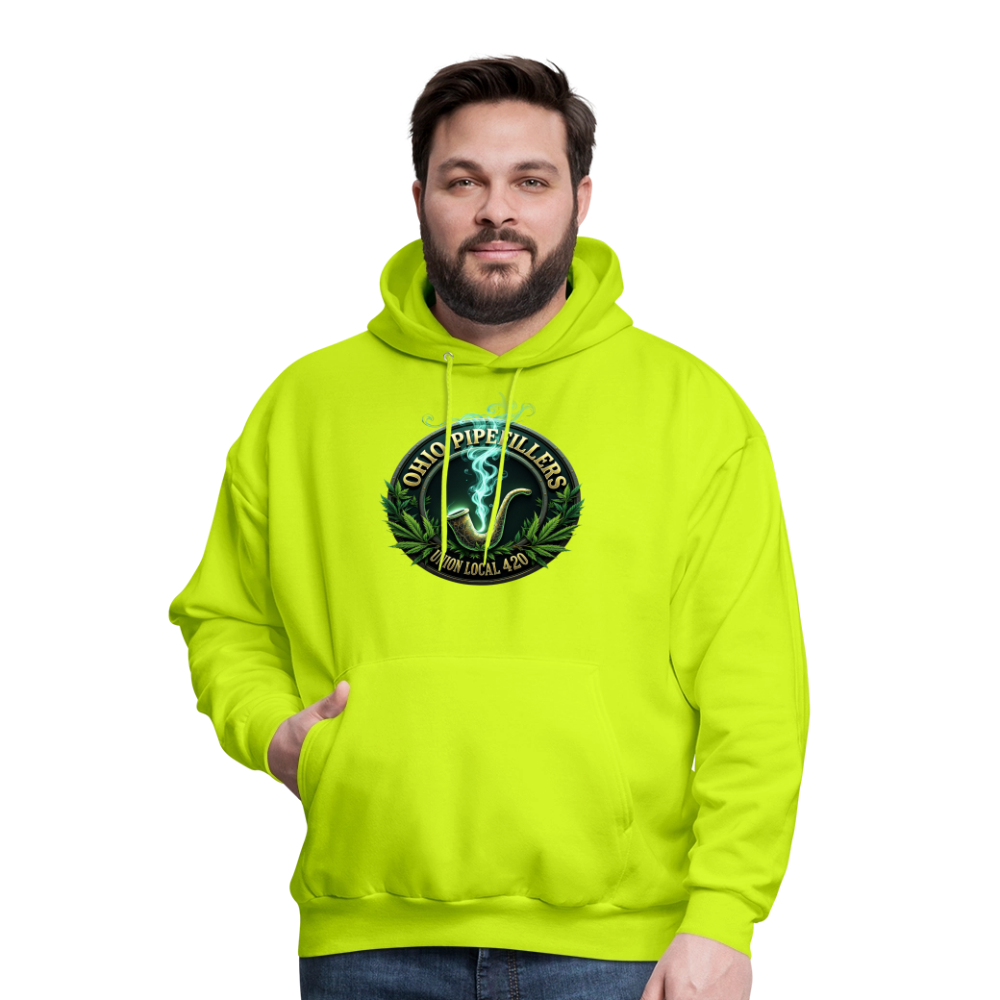 OHIO PIPEFILLERS UNION LOCAL 420 Men's Hoodie - safety green