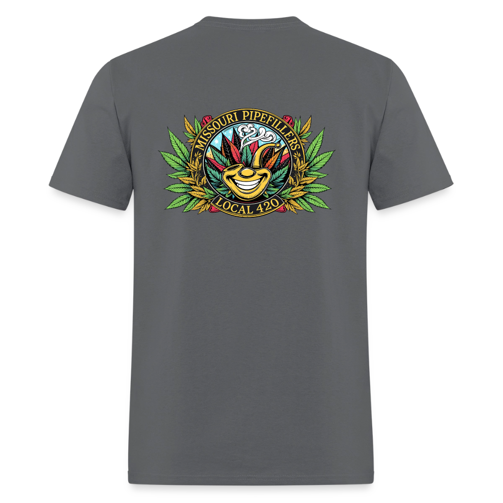 MISSOURI PIPEFILLERS LOCAL 420  F/B DESIGNS  Men's T-Shirt - charcoal