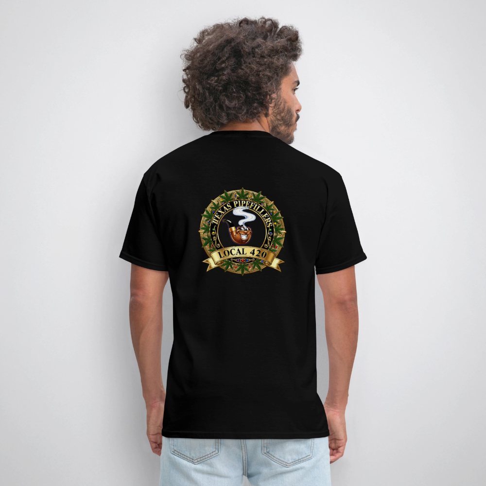 TEXAS PIPEFILLERS LOCAL 420 F/B DESIGN Men's T-Shirt - black