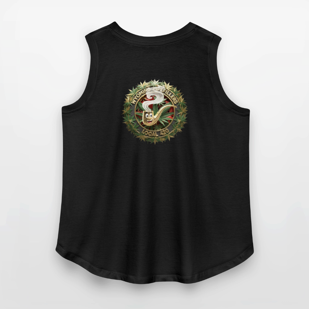 WYOMING PIPEFILLERS LOCAL 420 F/B DESIGN Women's Curvy Relaxed Tank Top - black