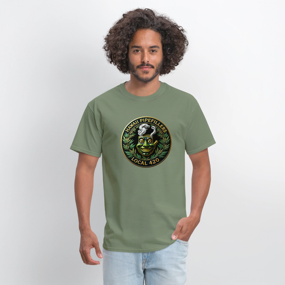 HAWAII PIPEFILLERS LOCAL 420 F/B DESIGN  Men's T-Shirt - military green
