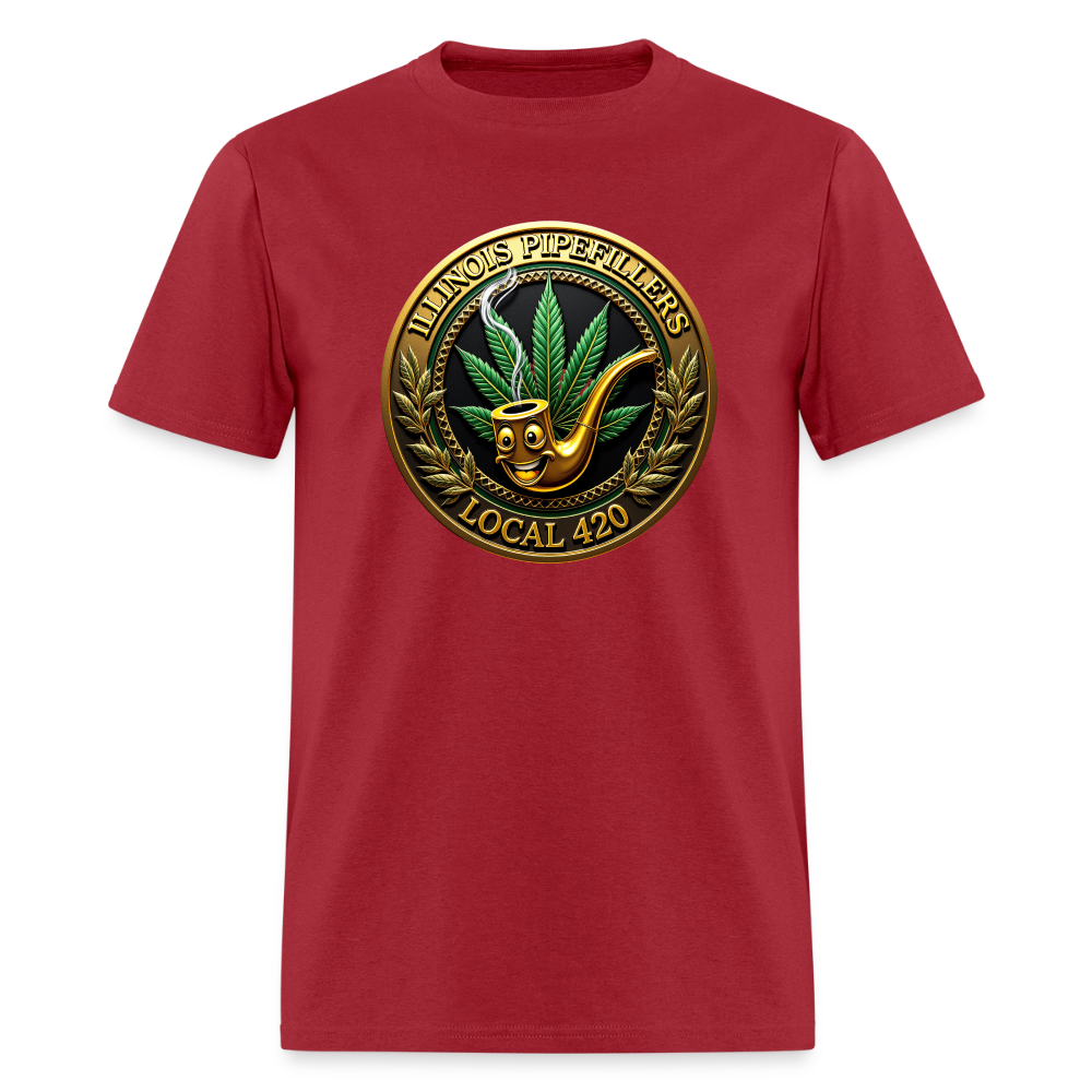ILLINOIS PIPEFILLERS LOCAL 420 F/B DESIGN Men's T-Shirt - true red