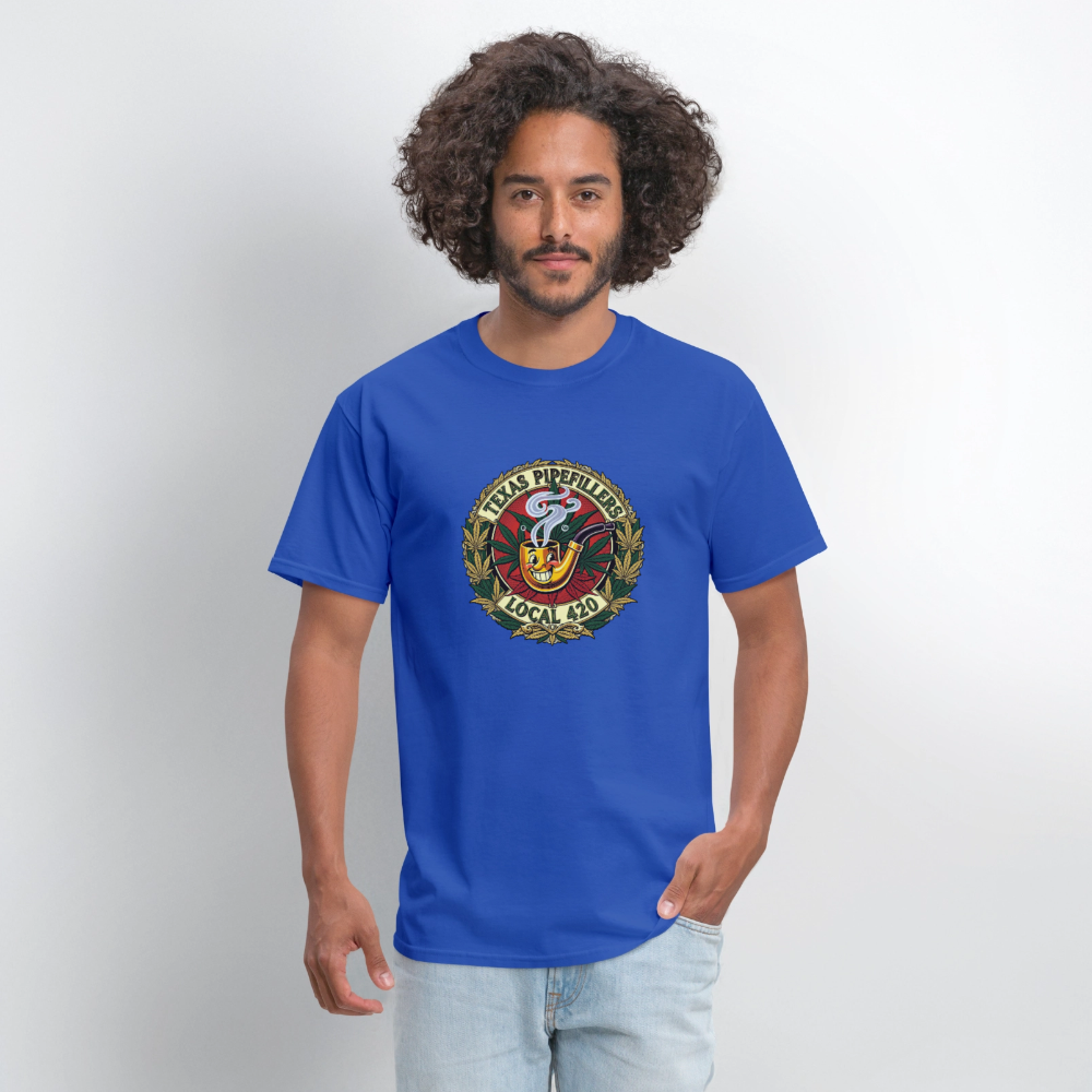 TEXAS PIPEFILLERS LOCAL 420 F.B DESIGN Men's T-Shirt - royal blue