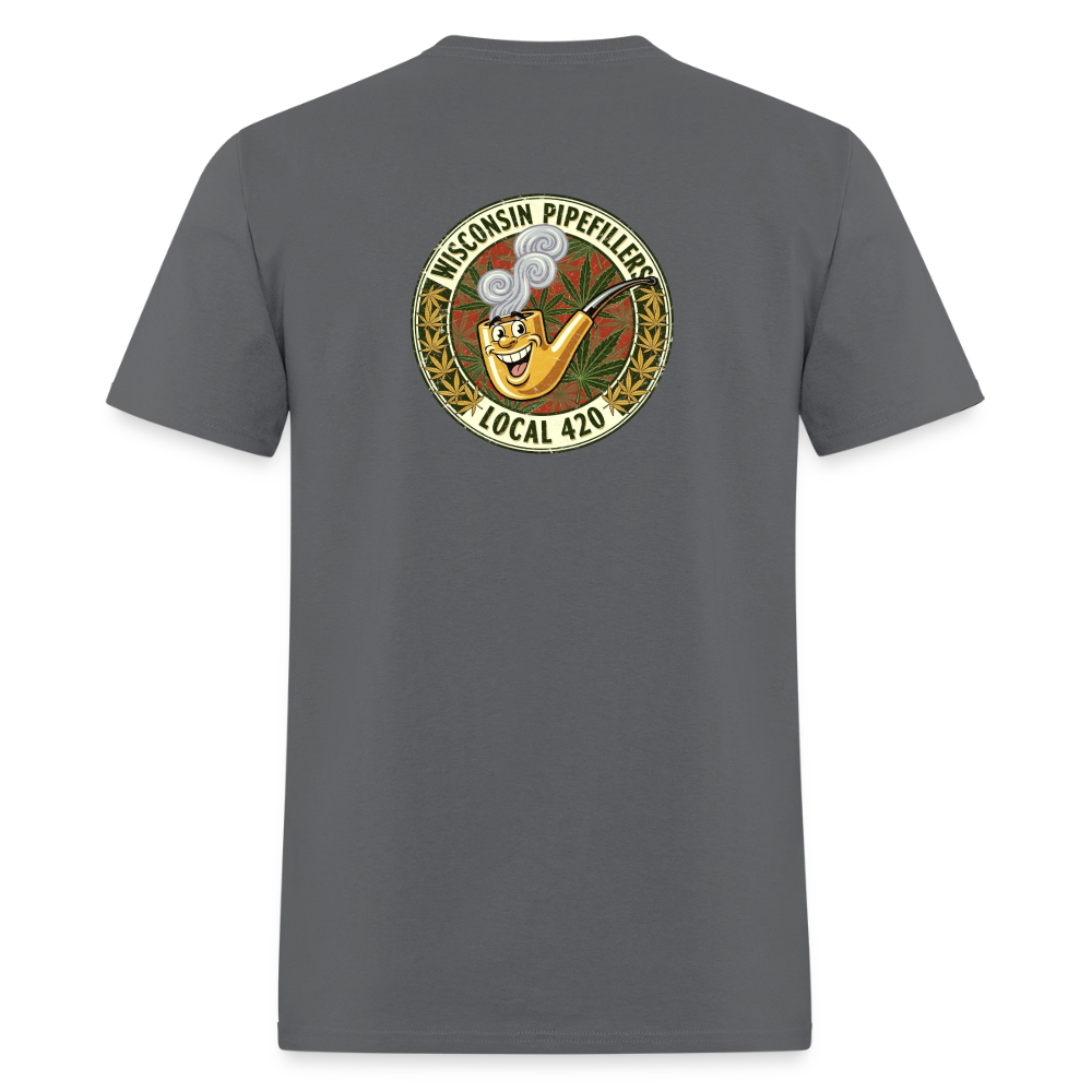 WISCONSIN PIPEFILLERS LOCL 420 F/B DESIGN Men's T-Shirt - charcoal