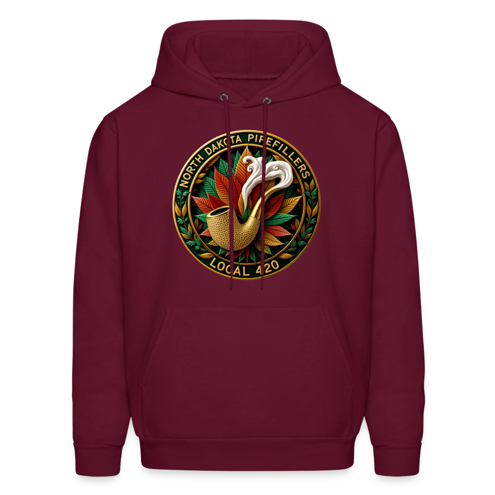 NORTH DAKOTA PIPEFILLERS LOCAL 420 F/B DESIGNS Men's Hoodie - burgundy