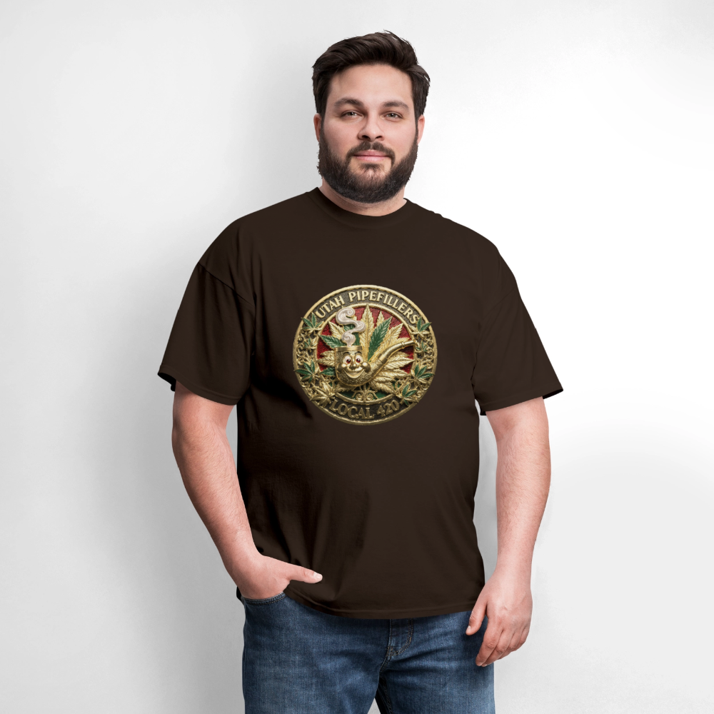 UTAH PIPEFILLERS LOCAL 420 Men's T-Shirt - brown