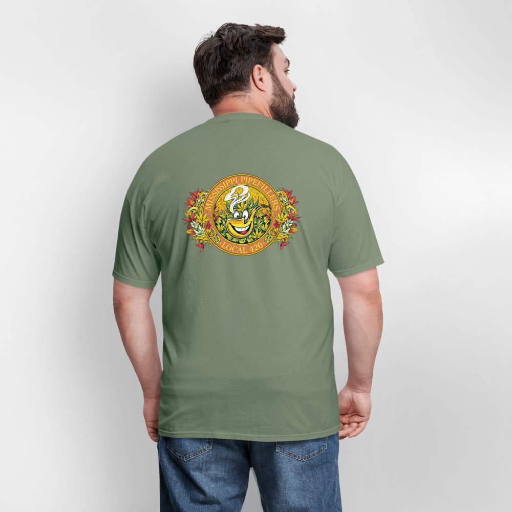 MISSISSIPPI PIPEFILLERS LOCAL 420 F/B DESIGNS Men's T-Shirt - military green