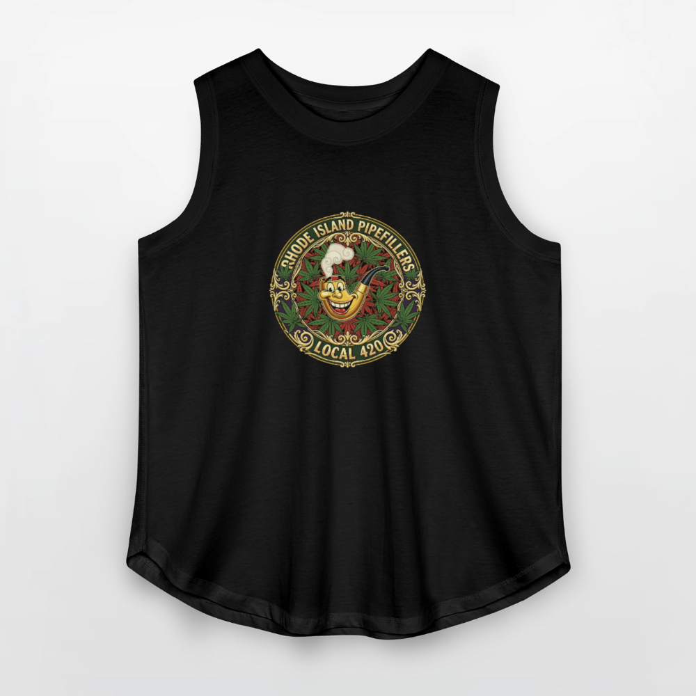 TEXAS PIPEFILLERS LOCAL 420  Women's Curvy Relaxed Tank Top - black