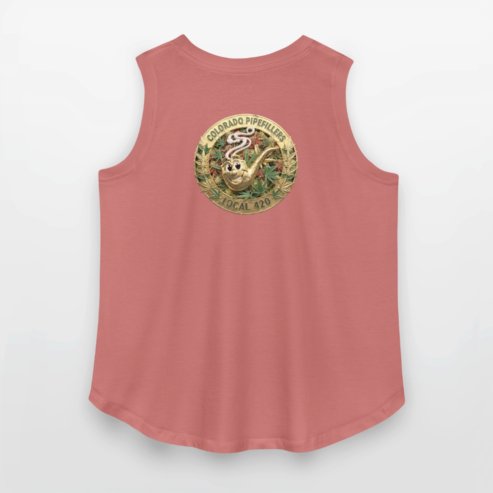 COLORADO PIPEFILLERS LOCAL 420 F/B DESIGN Women's Curvy Relaxed Tank Top - mauve