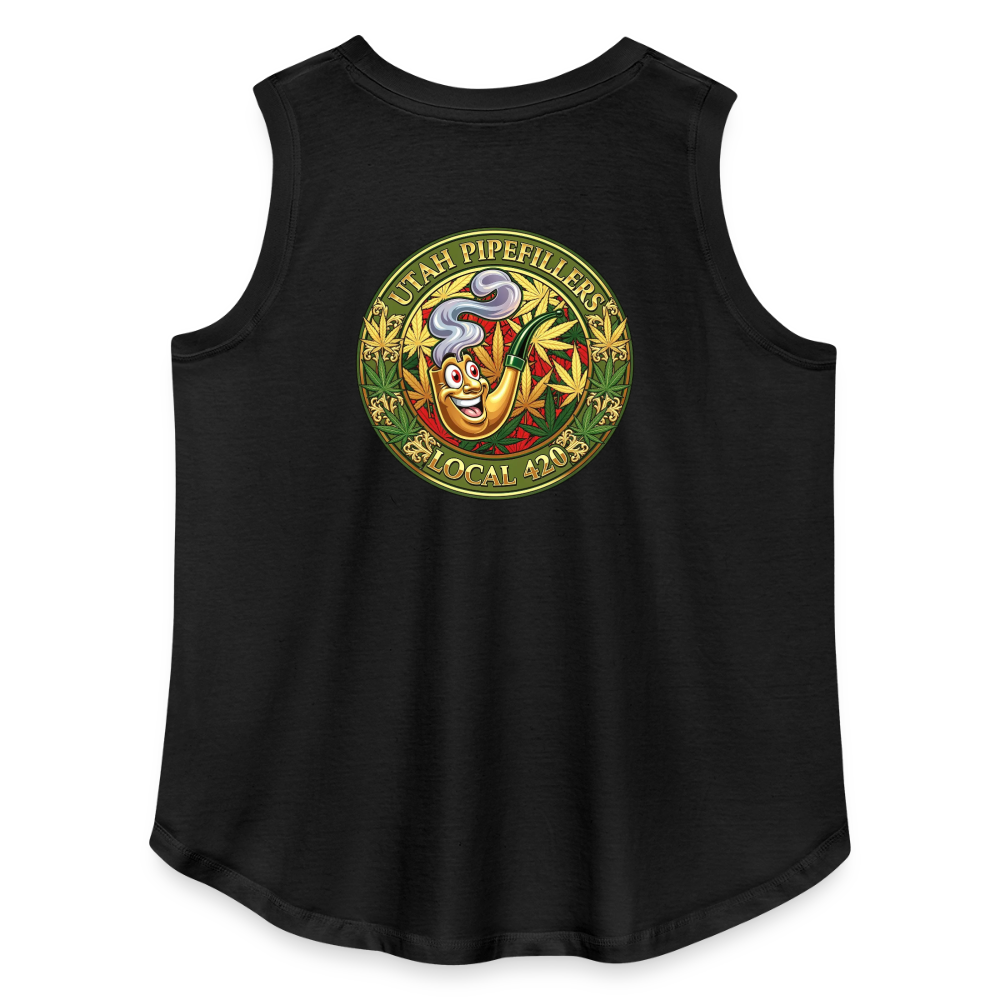 UTAH PIPEFILLERS LOCAL 420 F/B DESIGN Women's Curvy Relaxed Tank Top - black