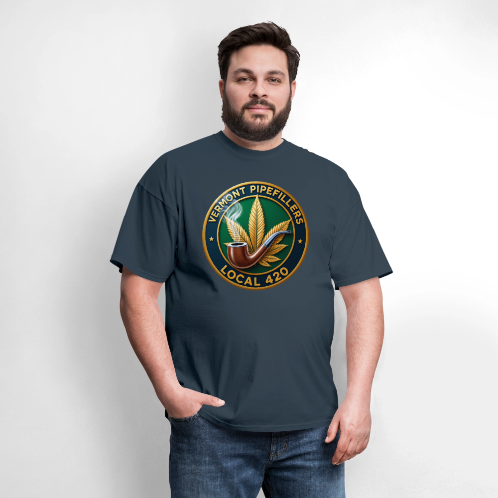 VERMONT PIPEFILLERS LOCAL 420 Men's T-Shirt -  blue dusk