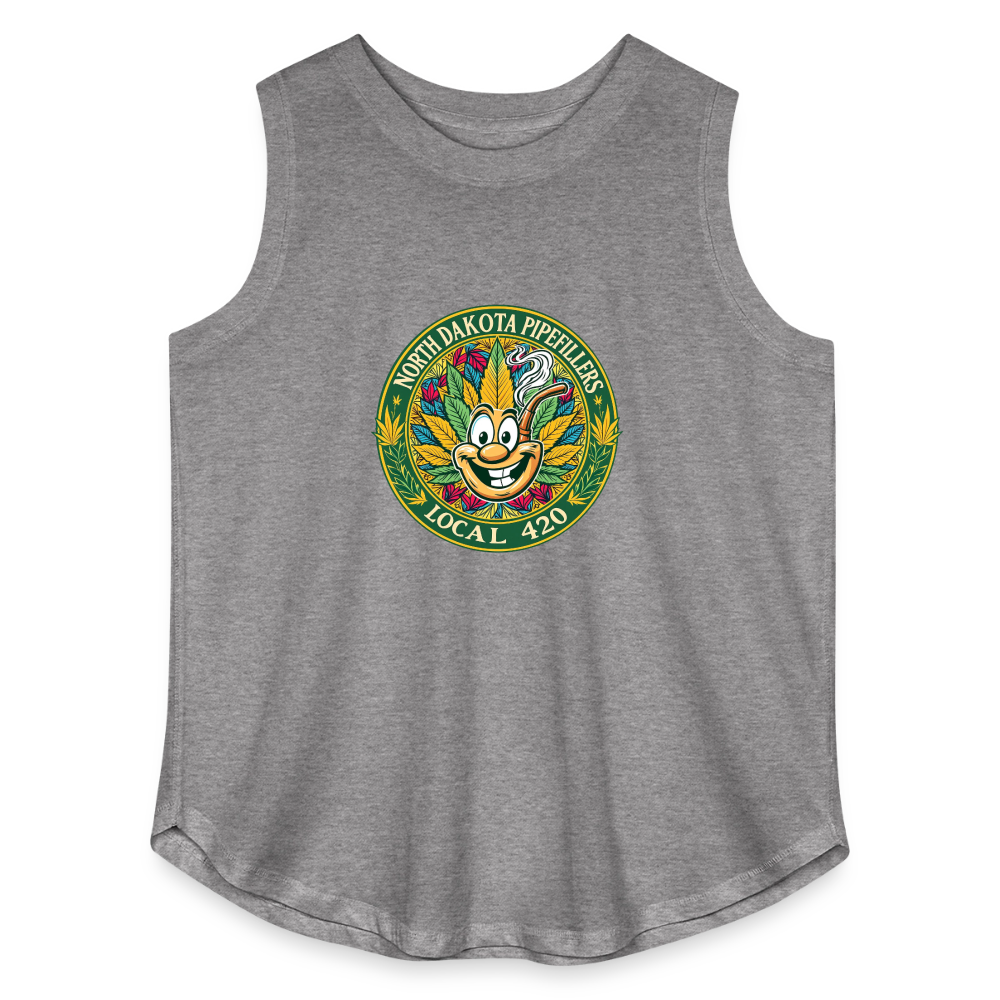 NORTH DAKOTA PIPEFILLERS LOCAL 420 Women's Curvy Relaxed Tank Top - granite heather 