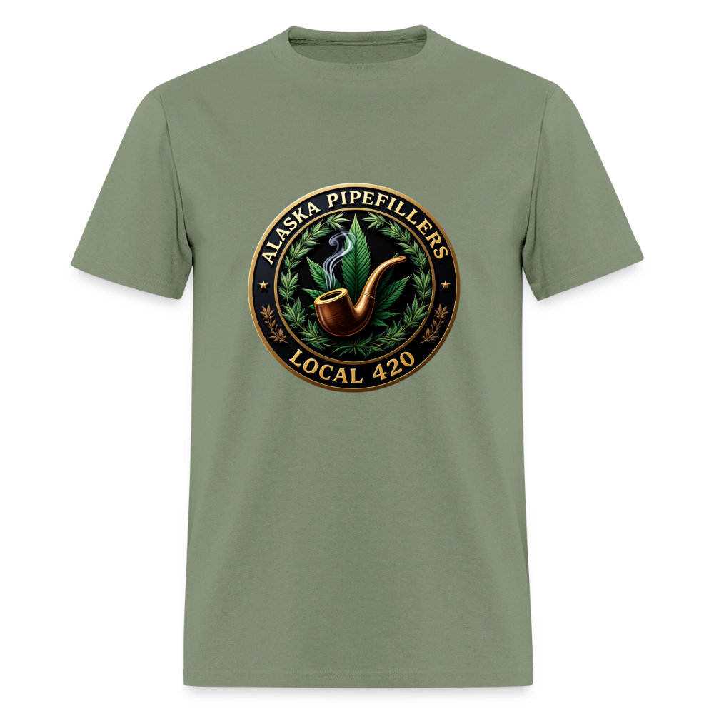 ALASKA PIPEFILLERS LOCAL 420 F/B DESIGN Men's T-Shirt - military green