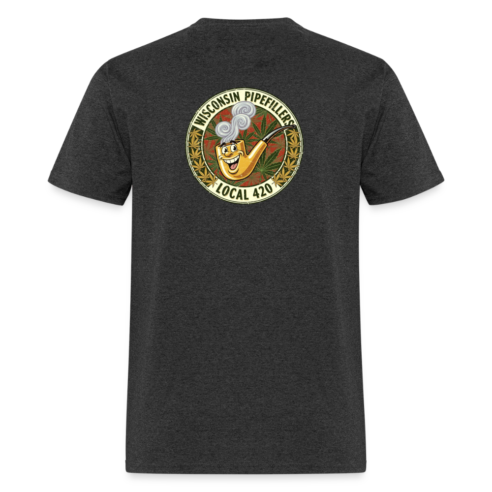 WISCONSIN PIPEFILLERS LOCL 420 F/B DESIGN Men's T-Shirt - heather black