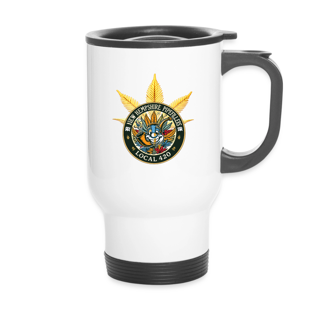 NEW HEMPSHIRE PIPEFILLERS LOCAL 420 14oz Stainless Steel Travel Tumbler - white