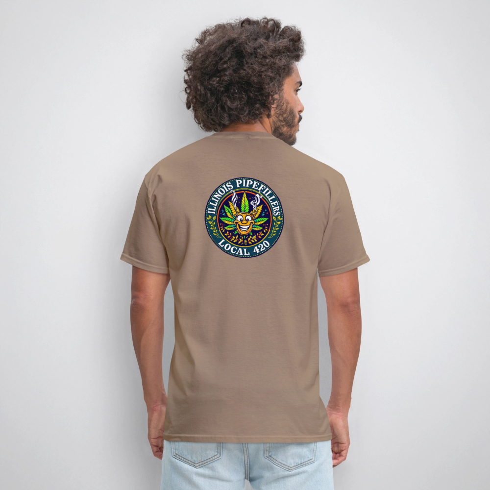 ILLINOIS PIPEFILLERS LOCAL 420 F/B DESIGN Men's T-Shirt - safari
