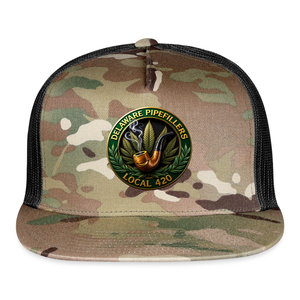 DELAWARE  PIPEFILLERS LOCAL 420 CAMO Trucker Hat - MultiCam\black