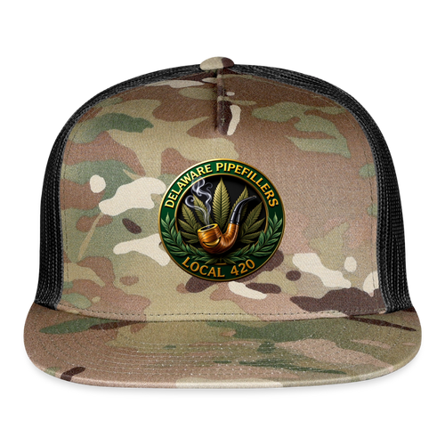 DELAWARE  PIPEFILLERS LOCAL 420 CAMO Trucker Hat - MultiCam\black