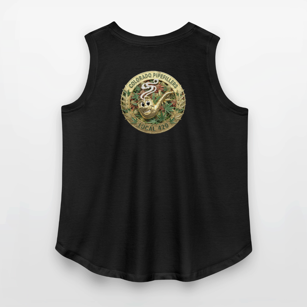 COLORADO PIPEFILLERS LOCAL 420 F/B DESIGN Women's Curvy Relaxed Tank Top - black