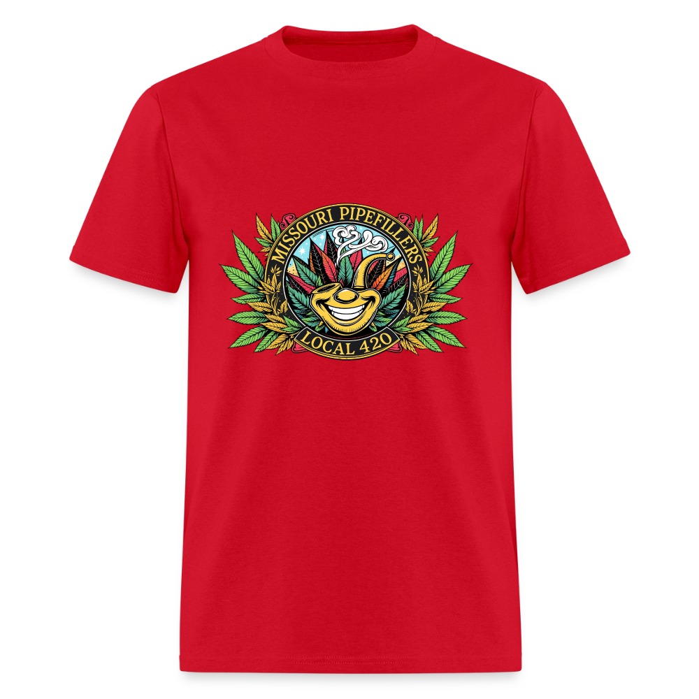 MISSOURI PIPEFILLERS LOCAL 420  F/B DESIGNS  Men's T-Shirt - red