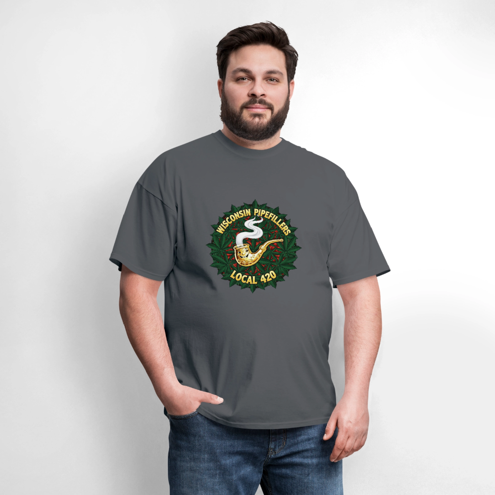 WISCONSIN PIPEFILLERS LOCAL 420 Men's T-Shirt - charcoal