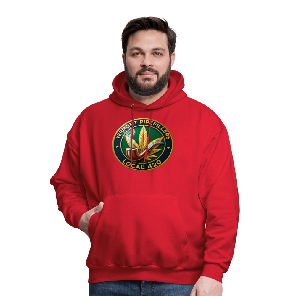 VERMONT PIPEFILLERS LOCAL 420 2 EMBLEM Men's Hoodie - red