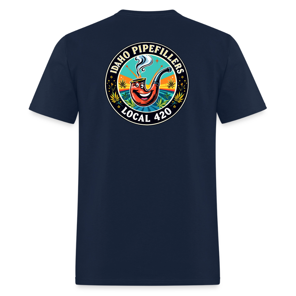 IDAHO PIPEFILLERS LOCAL 420 F/B DESIGN Men's T-Shirt - navy