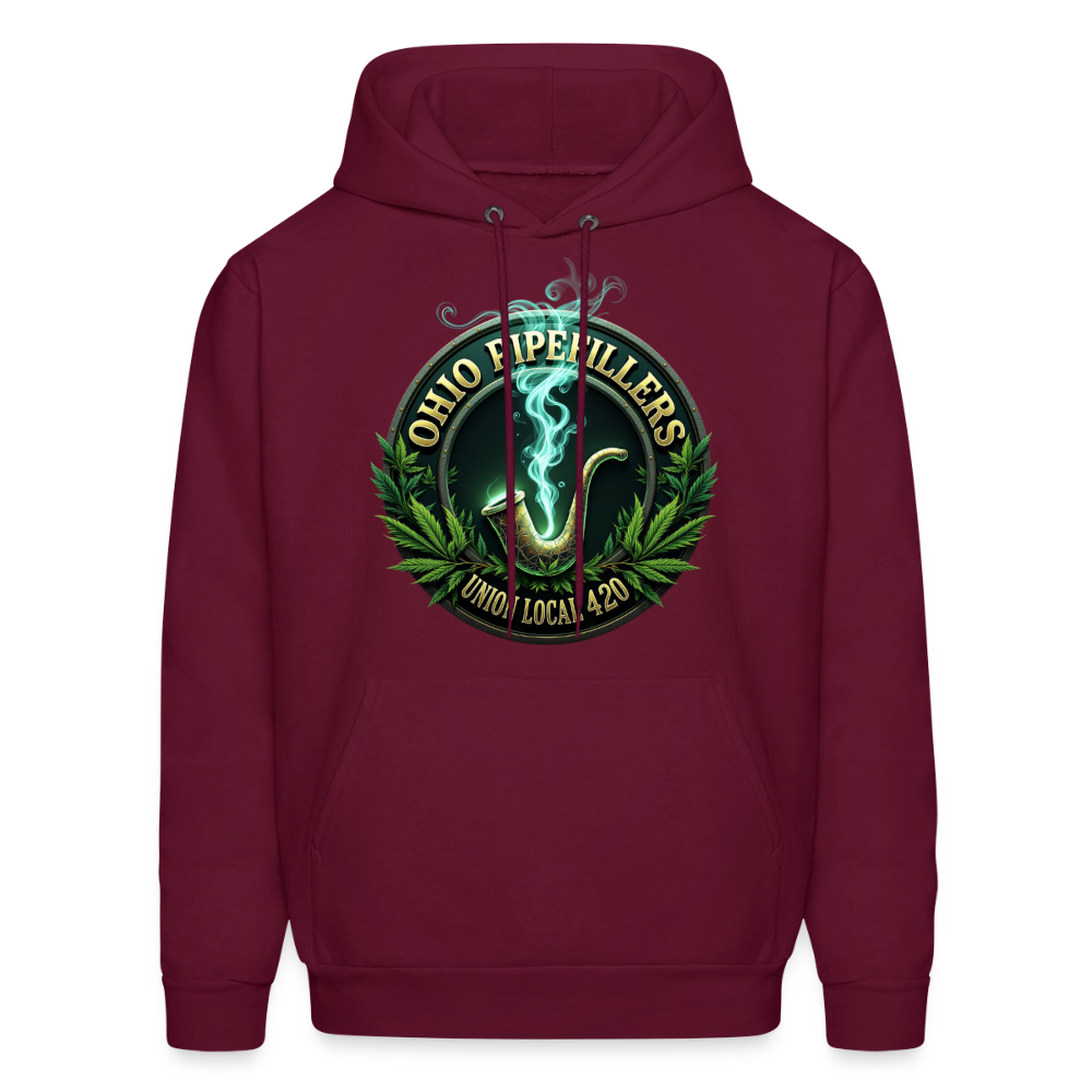 OHIO PIPEFILLERS UNION LOCAL 420 F/B DESIGNS Men's Hoodie - burgundy