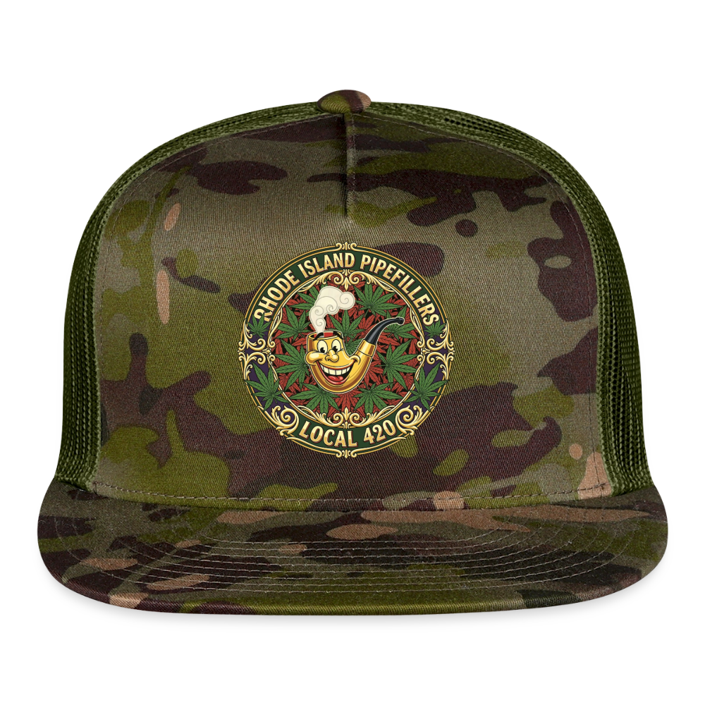 TEXAS PIPEFILLERS LOCAL 420 CAMO Trucker Hat - MultiCam\green