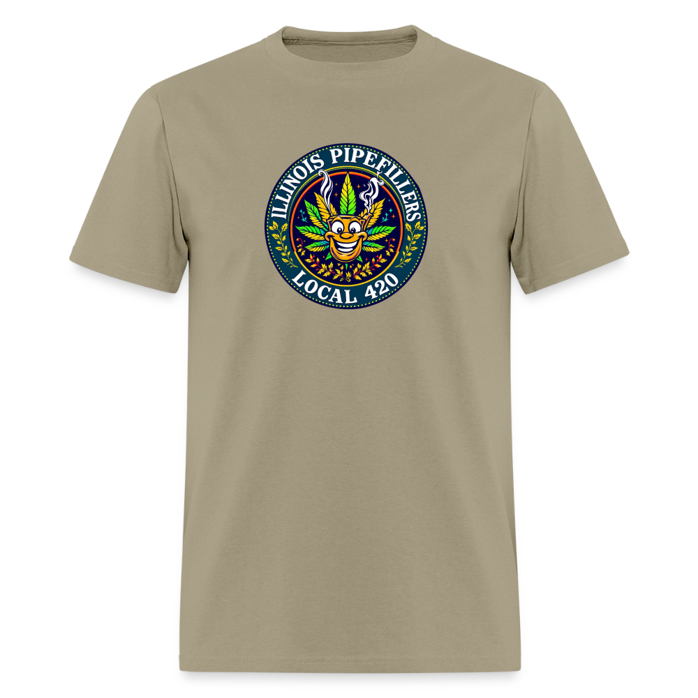 ILLINOIS PIPEFILLERS LOCAL 420 Men's T-Shirt - khaki