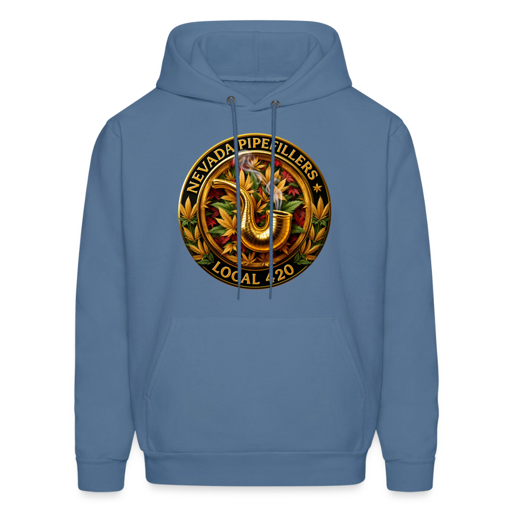 NEVADA PIPEFILLERS LOCAL 420  Men's Hoodie - denim blue