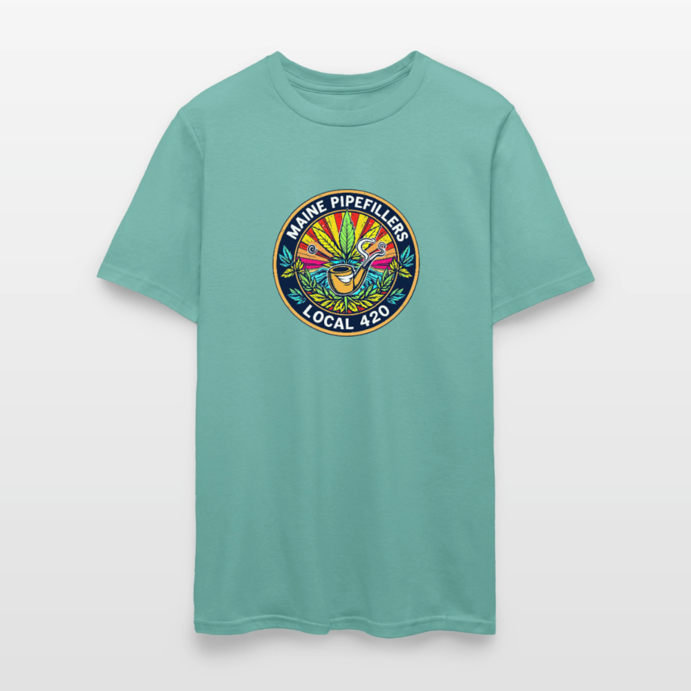MAINE PIPEFILLERS LOCAL 420 2 EMBLEM Men's T-Shirt - aquatic