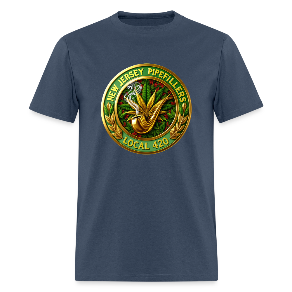 NEW JERSEY PIPEFILLERS LOCAL 420 F/B DESIGN Men's T-Shirt -  blue dusk