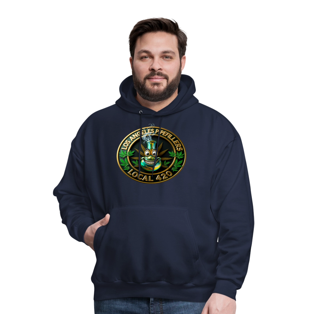 LOS ANGLES PIPEFILLERS LOCAL 420 2 EMBLEM Men's Hoodie - navy