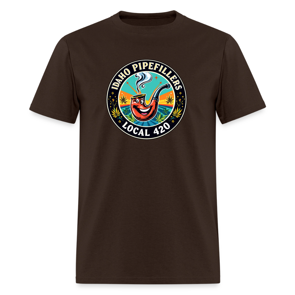 IDAHO PIPEFILLERS LOCAL 420 F/B DESIGN Men's T-Shirt - brown