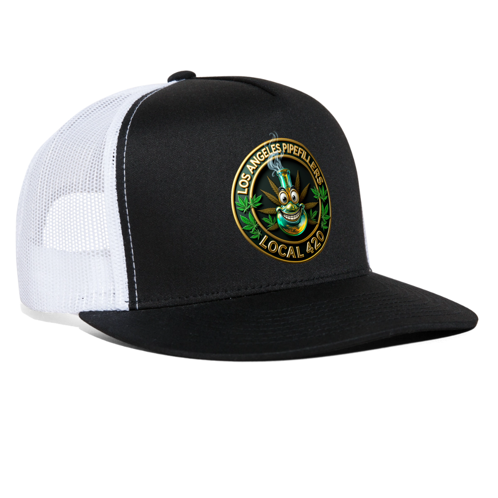 LOS ANGLES PIPEFILLERS LOCAL 420 Trucker Hat - black/white
