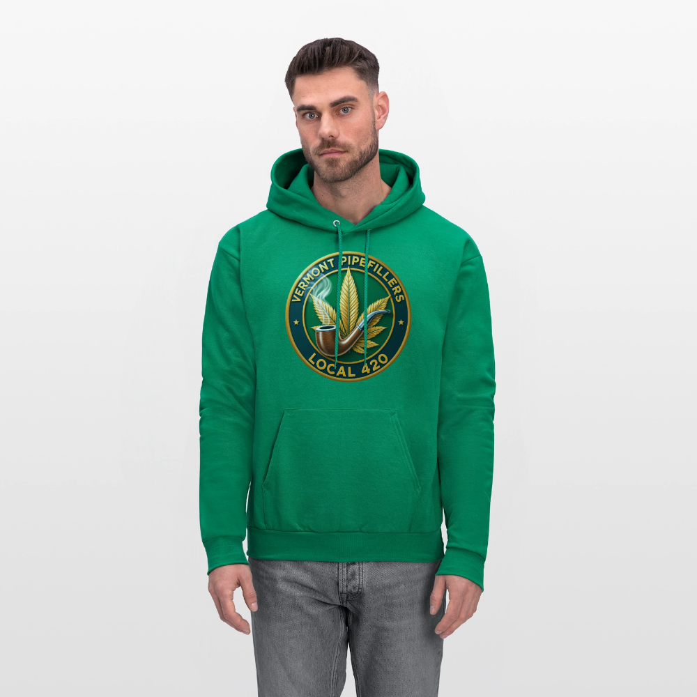 VERMONT PIPEFILLERS LOCAL 420 2 EMBLEM Men's Hoodie - kelly green