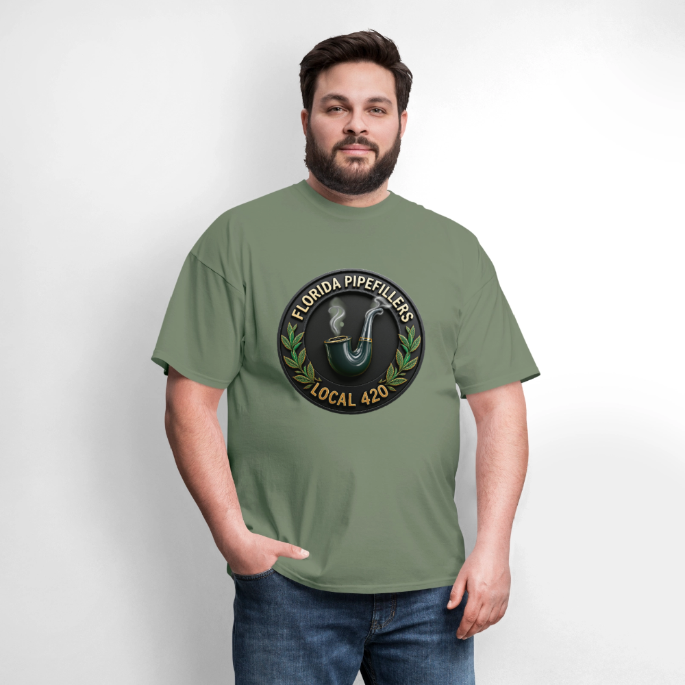 FLORIDA PIPEFILLERS LOCAL 420 F/B DESIGN Men's T-Shirt - military green