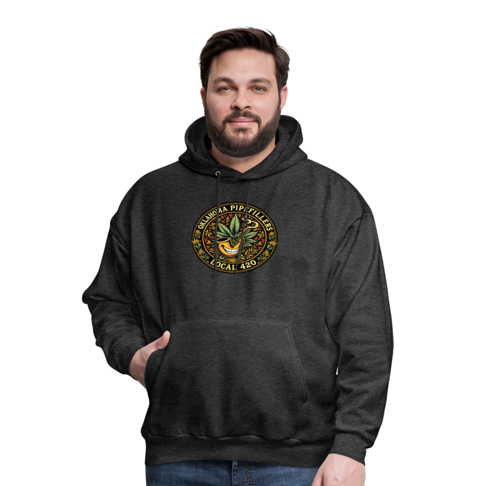 OKLAHOMA PIPEFILLERS LOCAL 420  Men's Hoodie - charcoal grey