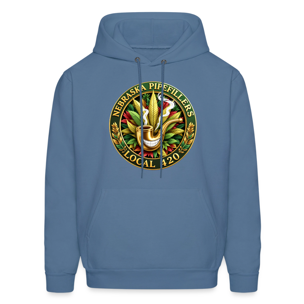 NEBRASKA PIPEFILLERS LOCAL 420 Men's Hoodie - denim blue