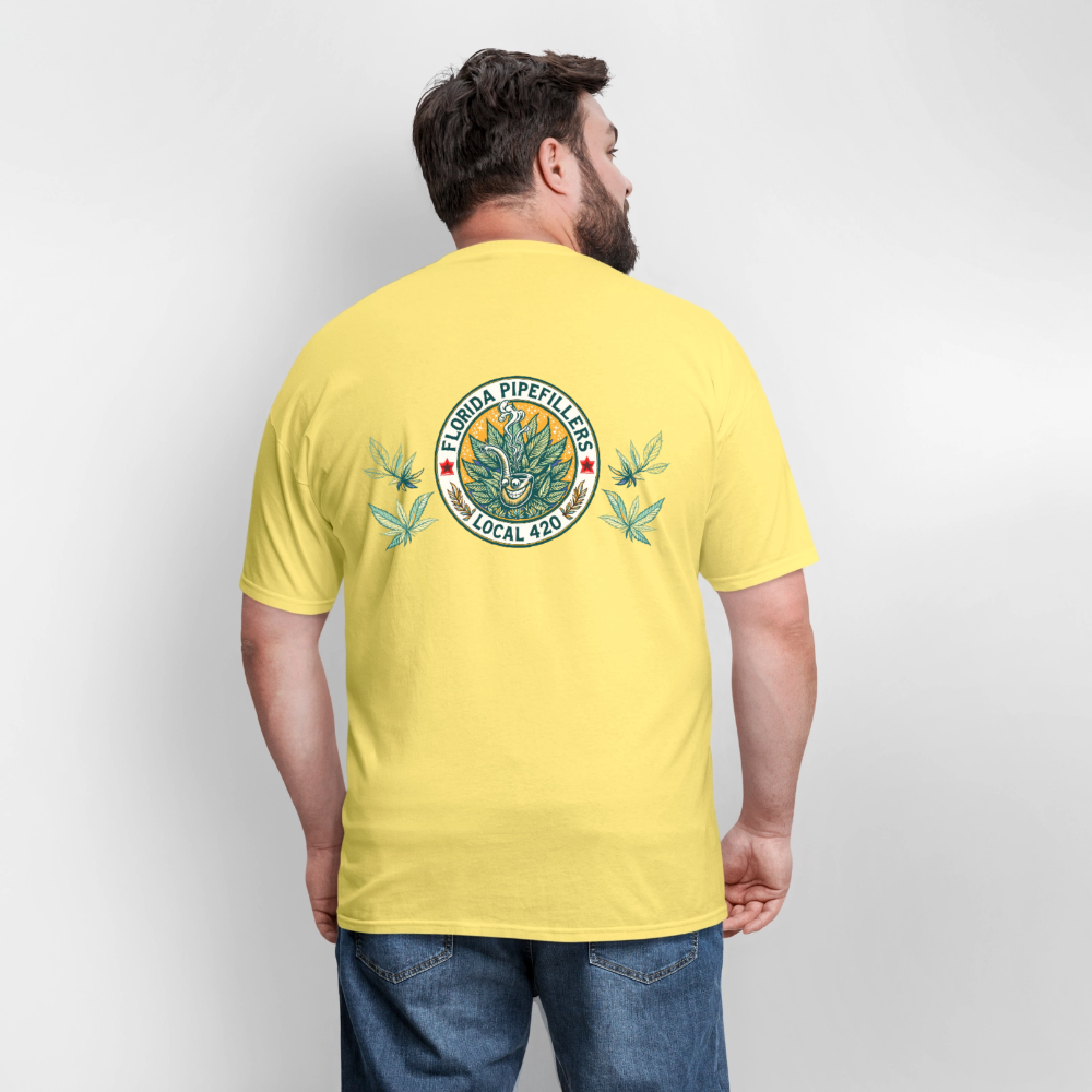 FLORIDA PIPEFILLERS LOCAL 420 F/B DESIGN Men's T-Shirt - cornsilk