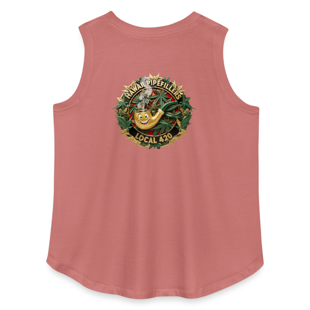HAWAII PIPEFILLERS LOCAL 420 F/B DESIGN Women's Curvy Relaxed Tank Top - mauve