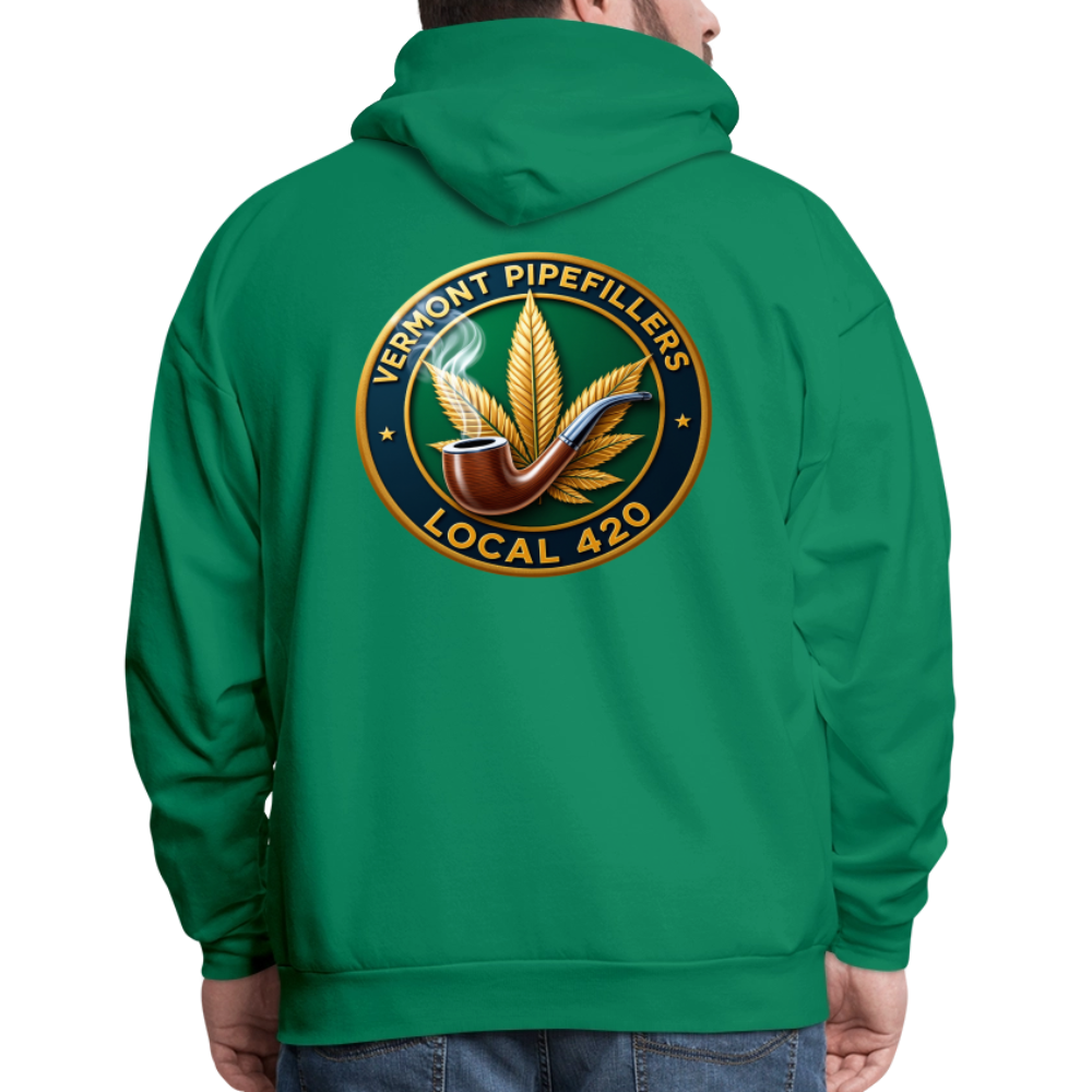 VERMONT PIPEFILLERS LOCAL 420 2 EMBLEM Men's Hoodie - kelly green