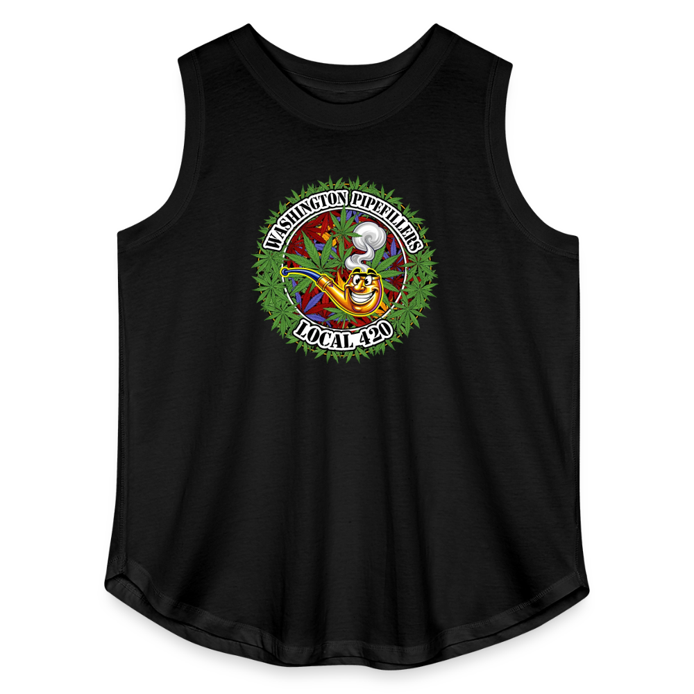 WASHINGTON PIPEFILLERS LOCAL 420 Women's Curvy Relaxed Tank Top - black