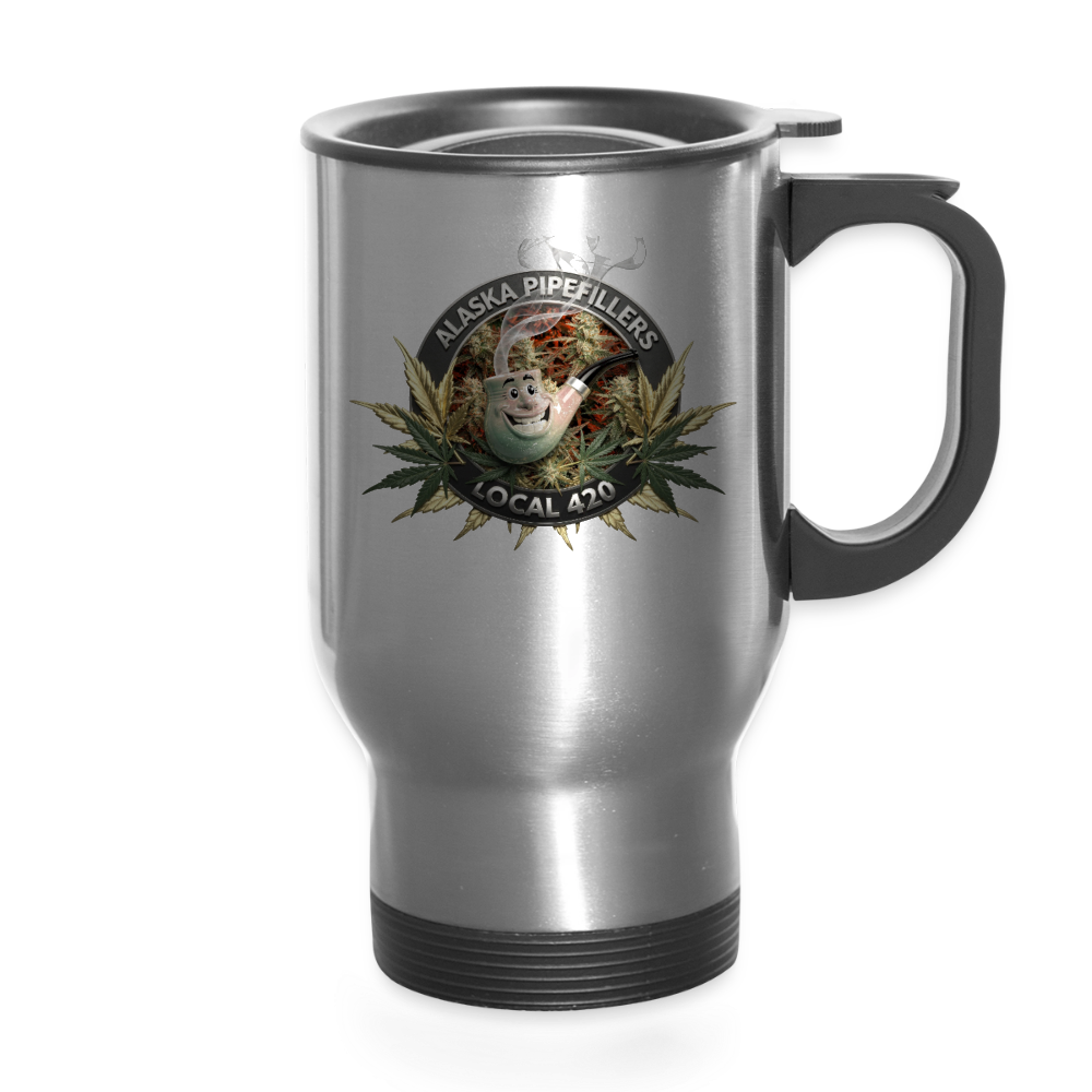 ALASKA  PIPEFILLERS LOCAL 420 14oz Stainless Steel Travel Mug - silver