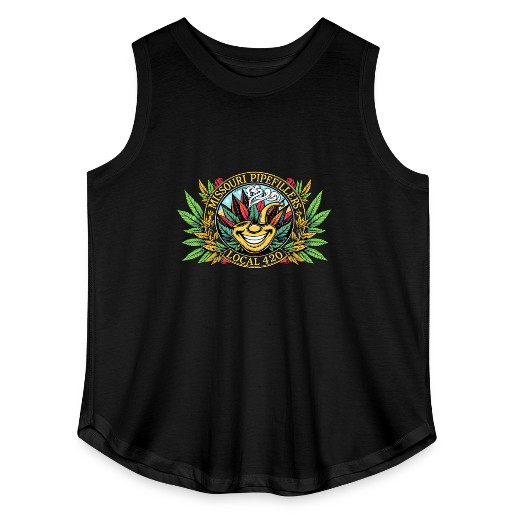 MISSOURI PIPEFILLERS LOCAL 420 F/B DESIGNS Women's Curvy Relaxed Tank Top - black