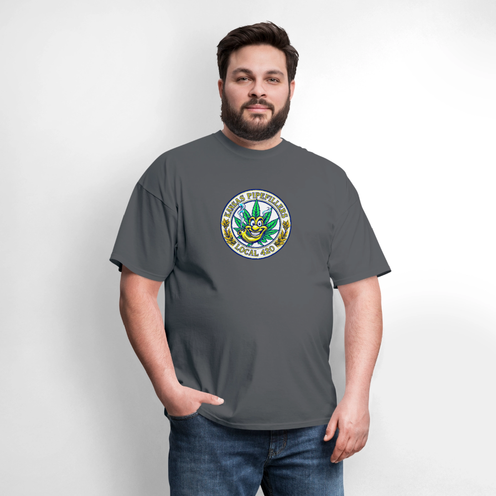 KANSAS PIPEFILLERS LOCAL 420 F/B DESIGNS Men's T-Shirt - charcoal
