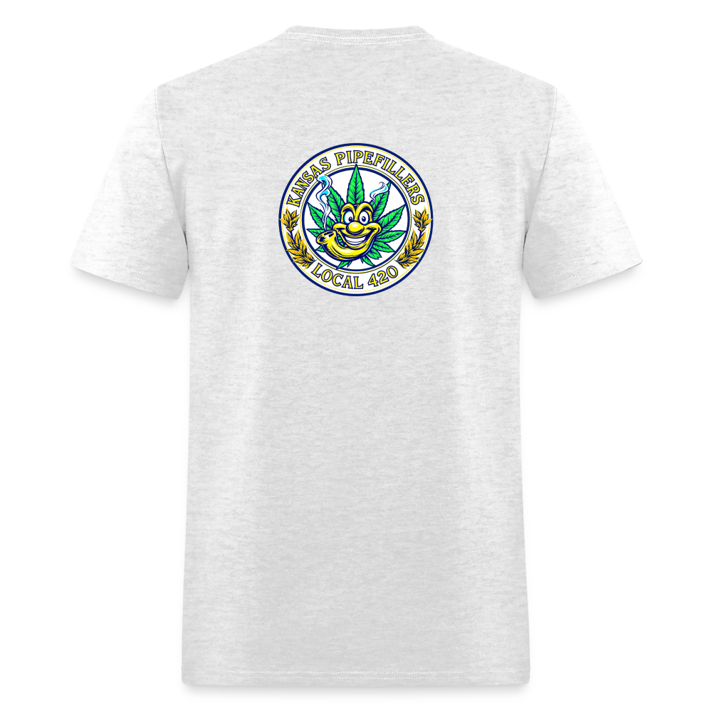 KANSAS PIPEFILLERS LOCAL 420 F/B DESIGNS Men's T-Shirt - light heather gray