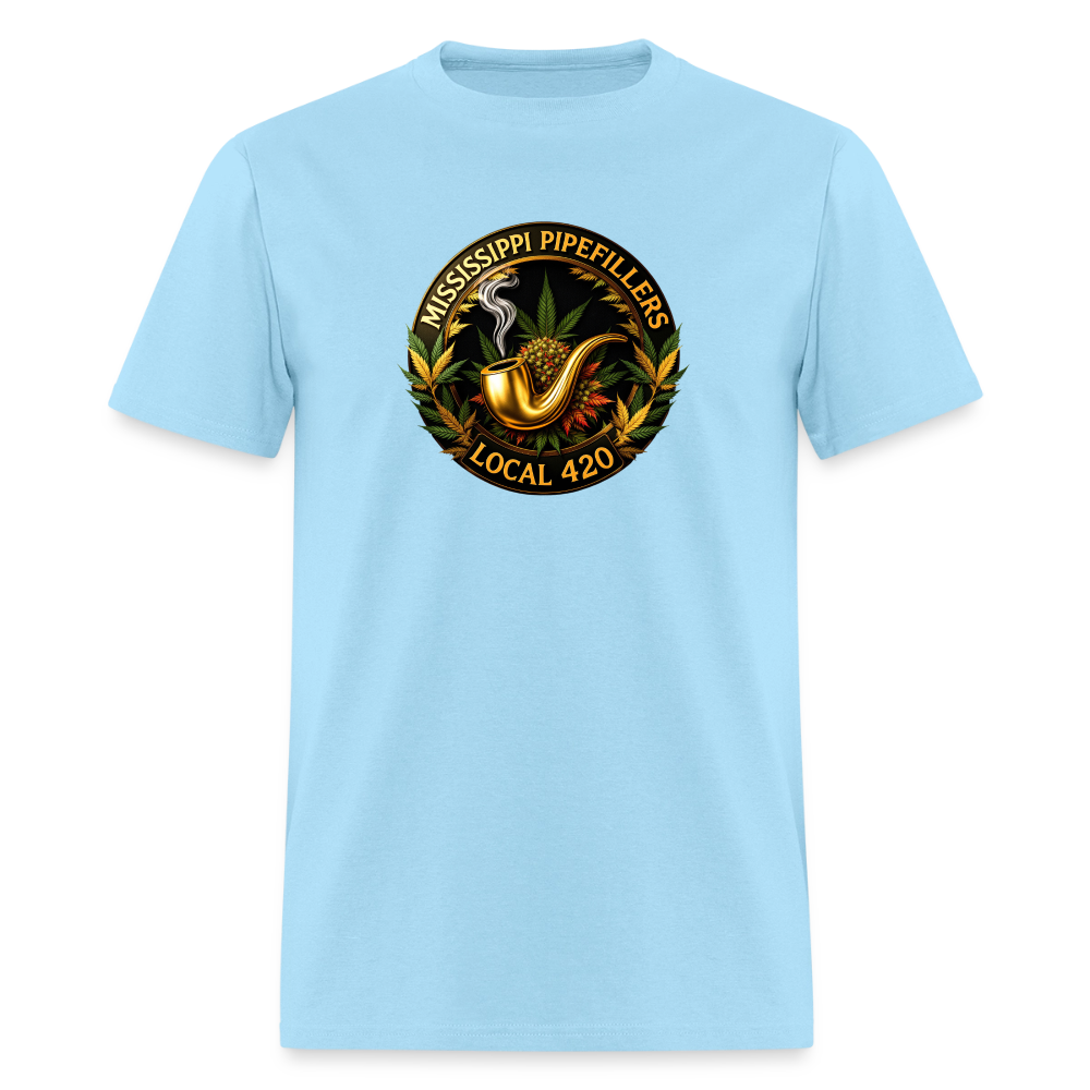 MISSISSIPPI PIPEFILLERS LOCAL 420 Men's T-Shirt - powder blue